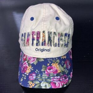 Robin Ruth‎ San Francisco Floral Hat - Cream and Blue